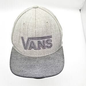 Vans Embroidered Logo Hat Cap Snapback Gray Adjustable Cap  Skateboard Sports
